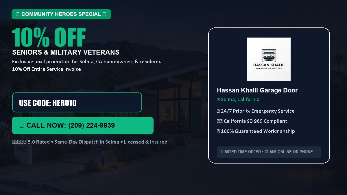 10% OFF Senior Citizens (65+) & Military / Veteran Community Discount in Selma, CA